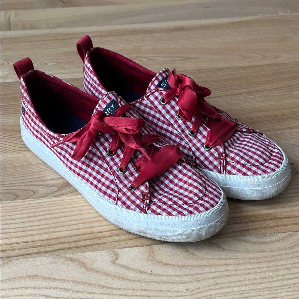 Sperry Red Checkered Shoes